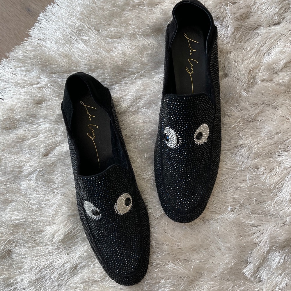 Lola Cruz Embellished Eye Loafers
